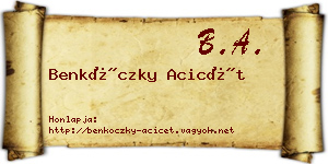 Benkóczky Acicét névjegykártya